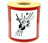 Tianyi-Ghs 01 Lot De 500 Étiquettes Pour Produits Dangereux Danger D'explosion/Substances Explosives 100 X 100 Mm \U2013 Autocollants Ghs Pour Marquage Des Substances Dangereuses