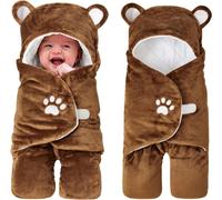 Tianyi-Gigoteuse 0-4 Mois Hiver Bébé, Gigoteuse Emmaillotage For Baby Height 50-65cm, Turbulette Bébé Avec Doublure En Coton(Marron)