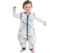 Tianyi-Gigoteuse D'hiver Pour Bébé Avec Pieds 2,5 Tog Gigoteuse D'hiver 100% Coton Pour Enfants Garçons Et Filles,85-95cm/18-36 Mois, Pingouin Bleu