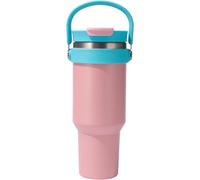 Tianyi-Gobelet Isotherme Avec Paille Et Anse - 1,2 L - Gourde Isotherme En Acier Inoxydable - Sans Bpa - Anti-Fuite - Rose - 1200 Ml