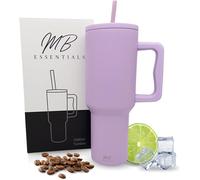 Tianyi-Gobelet Isotherme, Avec Paille Et Anse, 1200 Ml, En Acier Inoxydable, Isotherme, Avec Couvercle Et Poignée, Pour Boissons Chaudes Et Froides, Idée Cadeau (Lavande)