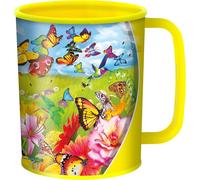 TIANYI-Gobelet - Papillons de Deluxebase. Gobelet Art Lenticulaire Papillons 3D. Gobelets en plastique de 300 ml pour enfants illustrations originales licence artiste renommé Michael Searle