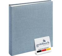Tianyi-Goldbuch 24607 Summertime Trend 2 Album Photo Avec 60 Pages Blanches Avec Intercalaires En Papier Et Couverture En Lin Bleu/Gris 25 X 25 X 4 Cm
