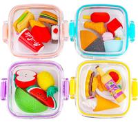 Tianyi-Gommes Fantaisie, 20pcs Gommes À Effacer, 4 Boîtes Gomme Mignonnes, Gomme En Caoutchouc Créative Kawaii Fruits Légume Dessert Pour Enfants Écoles Papeterie Fournitures Scolaires