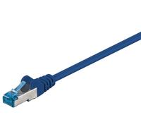 TIANYI-Goobay 92723 Câble patch Ethernet CAT 6a double blindage S-FTP jusqu'à 10 000 Mbits, 500 MHz, câble en cuivre sans halogène, connecteur RJ-45, contacts plaqués or, 2 m, bleu