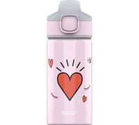 Tianyi-- Gourde Enfant Avec Paille En Aluminium - Miracle Girl Power - Étanche - Poids Plume - Sans Bpa - Certifiée Neutre En Co2 - École & Sport - Rose Motif C?Ur & Girl Power - 0,4l