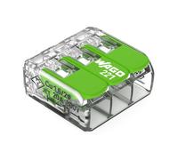 TIANYI-Green Range Bornier 3 fils à 4 mm² Connecteurs épissure 3 pôles avec levier pour tous types de conducteurs enfichables 221-423 12 pcs