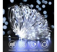 TIANYI-Guirlande Lumineuse Solaire, Exterieur Étanche Lumières de Jardin 120 LED 2 Pack 8 Modes 12m pour Jardin, Terrasse, Cour, Maison, Arbre de Noël, Fête Party Décoration(Blanc Froid)
