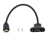 TIANYI-HDMI Male Femme Extension Cable avec Panneau 4K HDMI Short Extender avec Trous à vis Panneau monté, Appliquer aux lecteurs Blu Ray, HDTV, Xbox360, TV (0.3 m)