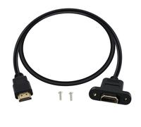 TIANYI-HDMI Male Femme Extension Cable avec Panneau 4K HDMI Short Extender avec Trous à vis Panneau monté, Appliquer aux lecteurs Blu Ray, HDTV, Xbox360, TV (0.5 m)
