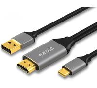 TIANYI-HDMI vers USB C Câble 6.6ft 4K@60Hz avec Alimentation USB, Convertisseur HDMI mâle vers Type C Mâle Compatible Touch pour MacBook Pro, Mac Air, Nreal Air VR