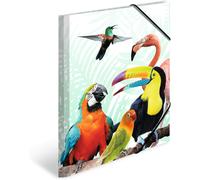Tianyi-Herma 19968 Porte-Documents Din A3 Animaux Exotiques Clique En Plastique Solide Avec Rabats Intérieurs Imprimés, Élastique À Serrer, 1 Porte-Documents Pour Enfants
