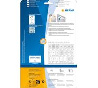 Tianyi-Herma 4380 Étiquettes Movables/Amovibles 40,6 X 25,4 Ovale A4 Blanc