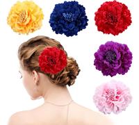 Tianyi-Hifot 5 Pcs Barrette Fleur Pince Cheveux Femme, Barettes Cheveux Fille, Pince Crocodile Cheveux, Broche Femme Vetement, Accessoires De Coiffure Pour Plage Fête Mariage Carnaval Danseuse De Fla