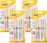 Tianyi-Highlighter Grip Pastel - Surligneurs À Pointe Biseautée Modulable - Couleurs Assorties, Blister De 6 (Lot De 4)