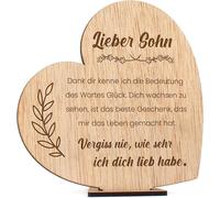 TIANYI-Holz Geschenkkarte für einen Sohn. Originelle Geschenkidee für Sohn Geburtstagskarte für Sohn Geschenkideen für Sohn Dankeskarte aus Holz für Sohn (Sohn)
