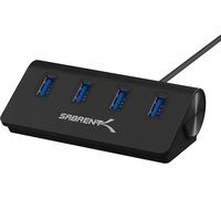 TIANYI-Hub USB 3.2, Data Hub USB 4 Ports, câble de 76cm, Adaptateur USB Haute Vitesse, USB multiport Premium Noir en Aluminium, Station d`Accueil pour Macbook, Laptop, PC, NUC (HB-MC3B)