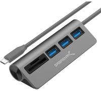 TIANYI-hub USB c, Data hub avec 3 Port USB 3.2 Lecteur de Carte SD/MicroSD USB Adaptateur, USB-c Station d¿Accueil multiport pour Desktop, Macbook, Laptop, iMac, PC, clés USB, etc. (HB-U3CR)