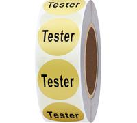 Tianyi-Hybsk Rouleau De 500 Étiquettes Autocollantes Rondes Dorées Métallisées Pour Testeurs Cosmétiques - 20 Mm (Doré, Une Rangée)