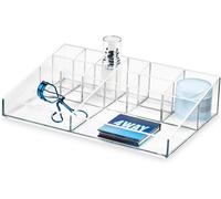 Tianyi-Idesign Makeup Organizer Avec 13 Compartiments, Rangement Salle De Bain Collection Exclusive Sarah Tanno, Rangement Maquillage En Plastique Pour Palettes & Pinceaux, Transparent