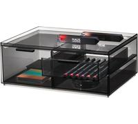 Tianyi-Idesign Rangement Maquillage, Boîte De Rangement Avec 3 Tiroirs Collection Exclusive Sarah Tanno, Petit Makeup Organizer En Plastique Pour Maquillage Et Accessoires, Gris