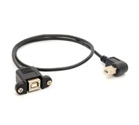 TIANYI-Imprimante Câble d'extension USB 2.0 B Adaptateur mâle à Connexions Femme 90 Degree Socket Right Angled Scanner Cord avec vis Montage sur Panneau 0.5m