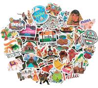 Tianyi-India Autocollant Scrapbooking Valise Autocollants Aesthetic Indien One Piece Stickers Voyage Sticker Valise Ordinateur Portable Stickers Aesthetic Gommettes India