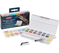 Tianyi-Inktense Metallic - Palette De Peintures Métalliques De Voyage, 12 Couleurs, Pinceau Waterbrush Et Éponge Inclus, Qualité Professionnelle, 2305657