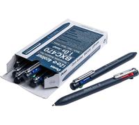 Tianyi-Izee Bxc470-Dc, Lot De 12 Stylos Bille 4 Couleurs Encre À Faible Viscosité Noir, Rouge, Bleu, Vert, Pointe Large 1 Mm, Corps Bleu Nuit