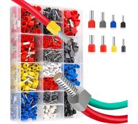 Tianyi-Jeu D'embouts De Fil 0,5 Mm²-16 Mm², 1200 Pièces D'embouts De Fil Jumeaux Isolés Et D'embouts De Fil À Ligne Unique, Jeu De Manchons Isolés, Assortiment D'embouts De Fil Multicolores