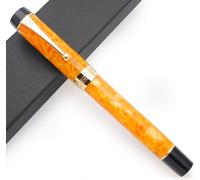 Tianyi-Jinhao Century Tofu 100 18kgp Stylo Plume En Résine Dorée (Jaune Et Pierre, Plume Moyenne)
