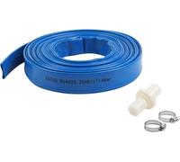 TIANYI-KATSU Layflat Tuyau de Refoulement 20 m x 25 mm, avec 2 Clips et Connecteur, Convient aux Pompes Submersibles et Pompes à eau pour étang de Drainage, Irrigation de Jardin, Piscine, Bleu 664425