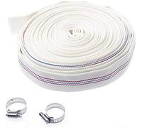TIANYI-KATSU Tuyau de Refoulement 20 m x 25mm, Sans Odeur, avec 2 Clips pour Pompes à Eau Submersibles et Autres, Bassin de Drainage, Irrigation de Jardin, Bain à Remous, Piscine ou Puisard, Blanc 66