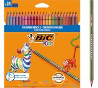 Tianyi-Kids Evolution Stripes Crayons De Couleur Enfant, Couleurs Vives Et Intenses, Idéal Pour Dessiner Et Colorier - Couleurs Assorties, Lot De 24