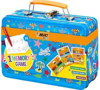 Tianyi-Kids Valise De Voyage Memory : Crayons De Couleur, Craies, Stylos Feutres, 32 Pièces Jeu Memory - Couleurs Assorties, Lot De 64
