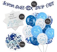 Tianyi-Kit De Décoration Xxl Pour Confirmation/Communion/Baptême Guirlande Xxl « Schön Dass Es Dich Gibt », Ballons, Décoration De Table De Poissons, Serviettes Design Chrétien