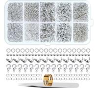 Tianyi-Kit De Fabrication De Bijoux, Bracelets, Fermoirs, Anneaux Pliants, Perles À Écraser, Rallonge De Chaîne Argentée Et Pince À Épiler, Ouvre-?illets Pour Les Débutants Et Les Loisirs Créatifs