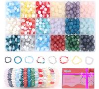 Tianyi-Kit De Fabrication De Bijoux Naturels - Perles De Rocaille 8mm Rondes Pour Bracelet - 450 Pcs Diy Cadeau Pour Femmes Et Filles