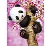 TIANYI-Kit de Peinture Diamant 5D,Broderie Diamant,Peinture par numéro, Painting Diamond Complet, Diamond Painting, Broderie Diamant Kit Complet, Motif de Panda Mignon pour la Décoration 30x40cm