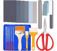 Tianyi-Kit De Polissage De Résine De 26 Pièces, 6 Grains 320# 800# 1500# 2500# 5000# 7000# Papiers Abrasifs, 5 Tailles, Blocs De Polissage, Ciseaux, Chiffon De Polissage, Brosse De Nettoyage En Bois