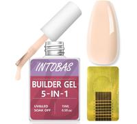 Tianyi-Kit Gel Construction Ongle Uv Professionnel, 15ml Builder Gel 5 En 1 Nude, Kit Ongle Gel Uv Avec 100pcs Chablon Ongles, Gummy Base Pose Americaine Gel Polish Pour Extension,Renfort,Réparation