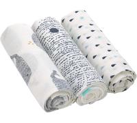 Tianyi-Lässig Baby Couverture De Puériculture Couverture De Puériculture Drap De Puériculture Lot De 3 Coton 80 X 80 Cm/Swaddle & Burp Blanket L Little Water Whale