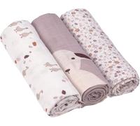 Tianyi-Lässig Baby Couverture De Puériculture Couverture De Puériculture Jeu De 3 Coton 80 X 80 Cm/Swaddle & Burp Blanket L Tiny Farmer Flowers