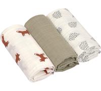 Tianyi-Lässig Bébé Couverture De Puériculture Drap De Puériculture Lot De 3 En Coton 60 X 60 Cm/Swaddle & Burp Blanket M Little Forest Fox