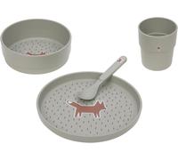 Tianyi-Lässig Set De Vaisselle Pour Enfants (Assiette, Gobelet, Bol, Cuillère) Sans Mélamine, Sans Bpa, Pour Lave-Vaisselle Et Micro-Ondes/Dish Set Little Forest Fox