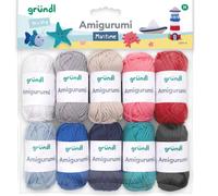 Tianyi-Laine Amigurumi Kit - Mini Pelotes Pour Crocheter De Petites Figurines - Kit Crochet 100% Coton - Fil De Coton 10 X 10 G / 23 M - Maritime