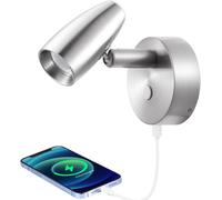 Tianyi-Lampe De Lecture 12v Camping-Car Avec Chargeur Usb & Veilleuse Bleue, Led Luminosité Réglable Applique Murale 3200k Pour Bateau Caravane Voiture Van Chevet, Finition Nickel