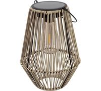 TIANYI-Lampe solaire pour extérieur jardin - Luminaire solaire étanche pour jardin extérieur - Lanterne solaire pour extérieur effet rotin - Luminaires de jardin solaires - beige