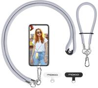 Tianyi-Lanière De Téléphone Réglable Avec Dragonne, Cordon Universel Pour Portable, Tour De Cou Smartphone Sangle Attache, Sangle Téléphone En Bandoulière X 1, Dragonne X1, Patch Pour Lanièrex2, Gris