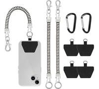 Tianyi-Lanière Universelle Pour Téléphone Portable, Lot De 2, Élastique Et Antivol, Avec Patch, Compatible Avec La Plupart Des Smartphones (Argenté*2)